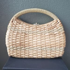 Vintage boho wicker purse